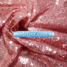 Ткань Пайеточная мелкая (розовая-пудра)